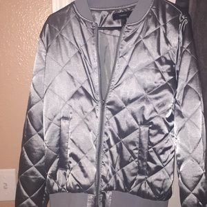 Forever 21 baby blue bomber jacket
